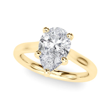 Solitaire Pear Shape – Pear-Shaped Lab Diamond Jewelry in 18K Gold | Just Brilliant – angle view