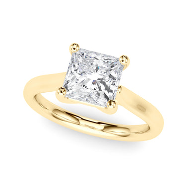Solitaire Princess Cut Engagement Ring – Princess Cut Lab Diamond Engagement Ring in 18K Gold | Just Brilliant – angle view