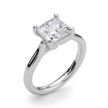Solitaire Princess Cut Engagement Ring – Princess Cut Lab Diamond Engagement Ring in 18K Gold | Just Brilliant – close-up ...