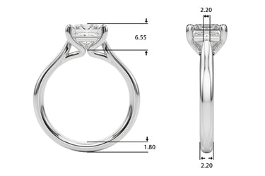Solitaire Princess Cut Engagement Ring – Princess Cut Lab Diamond Engagement Ring in 18K Gold | Just Brilliant – side view