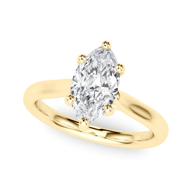 Solitaire Marquise Engagement Ring – Marquise Lab Diamond Engagement Ring in 18K Gold | Just Brilliant – angle view