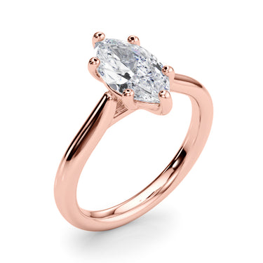Solitaire Marquise Engagement Ring – Marquise Lab Diamond Engagement Ring in 18K Gold | Just Brilliant – view 12