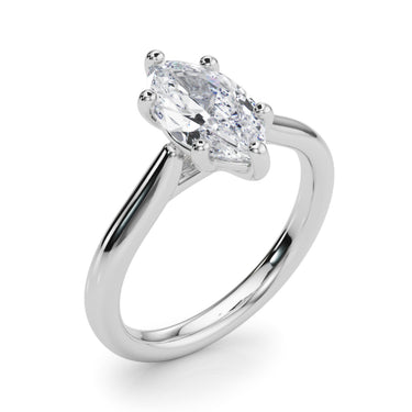 Solitaire Marquise Engagement Ring – Marquise Lab Diamond Engagement Ring in 18K Gold | Just Brilliant – close-up view