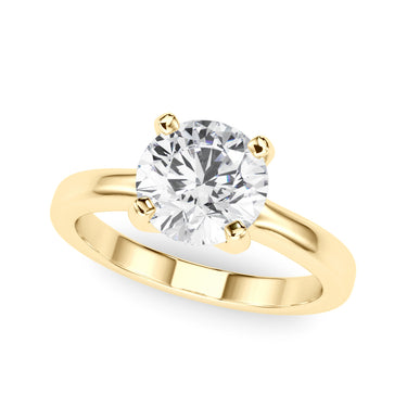Round Solitaire Engagement Ring – Round Lab Diamond Engagement Ring in 18K Gold | Just Brilliant – angle view