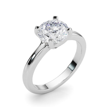 Round Solitaire Engagement Ring – Round Lab Diamond Engagement Ring in 18K Gold | Just Brilliant – close-up view