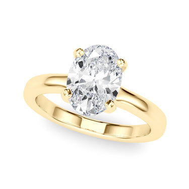 Solitaire Oval Engagement Ring – Oval Lab Diamond Engagement Ring in 18K Gold | Just Brilliant – angle view