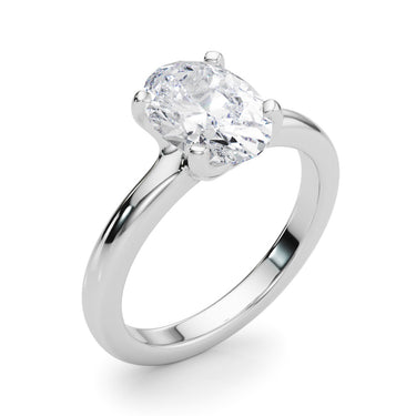 Solitaire Oval Engagement Ring – Oval Lab Diamond Engagement Ring in 18K Gold | Just Brilliant – close-up view