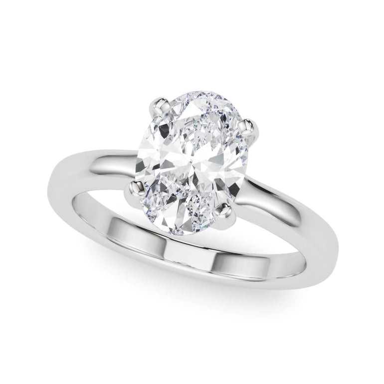 Solitaire Oval Engagement Ring – Oval Lab Diamond Engagement Ring in 18K Gold | Just Brilliant