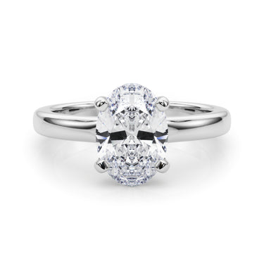 Solitaire Oval Engagement Ring – Oval Lab Diamond Engagement Ring in 18K Gold | Just Brilliant – lifestyle view