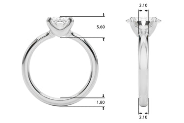 Solitaire Oval Engagement Ring – Oval Lab Diamond Engagement Ring in 18K Gold | Just Brilliant – side view