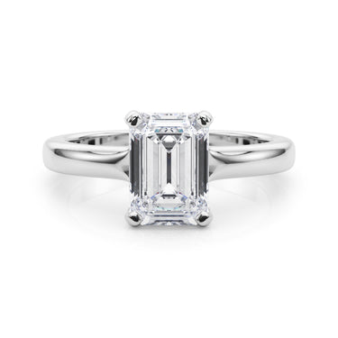 Solitaire Emerald Cut – Emerald Cut Emerald Jewelry in 18K Gold | Just Brilliant – close-up view