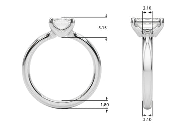 Solitaire Emerald Cut – Emerald Cut Emerald Jewelry in 18K Gold | Just Brilliant – side view