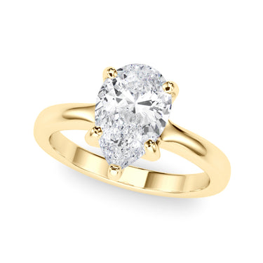Solitaire Pear Shape – Pear-Shaped Lab Diamond Jewelry in 18K Gold | Just Brilliant – angle view