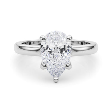 Solitaire Pear Shape – Pear-Shaped Lab Diamond Jewelry in 18K Gold | Just Brilliant – close-up view
