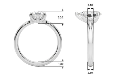 Solitaire Pear Shape – Pear-Shaped Lab Diamond Jewelry in 18K Gold | Just Brilliant – side view