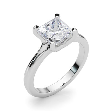 Solitaire Princess Cut Engagement Ring – Princess Cut Lab Diamond Engagement Ring in 18K Gold | Just Brilliant – close-up ...