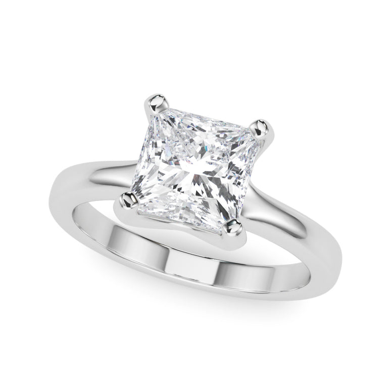 Solitaire Princess Cut Engagement Ring – Princess Cut Lab Diamond Engagement Ring in 18K Gold | Just Brilliant