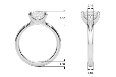 Solitaire Princess Cut Engagement Ring – Princess Cut Lab Diamond Engagement Ring in 18K Gold | Just Brilliant – side view