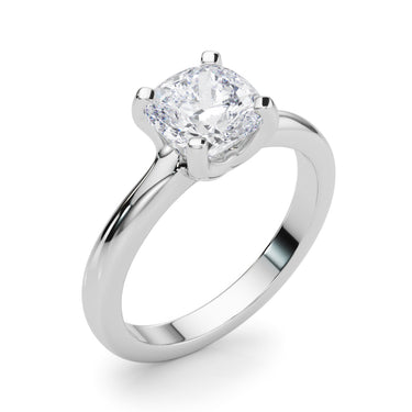 Solitaire Cushion Engagement Ring – Cushion Lab Diamond Engagement Ring in 18K Gold | Just Brilliant – close-up view