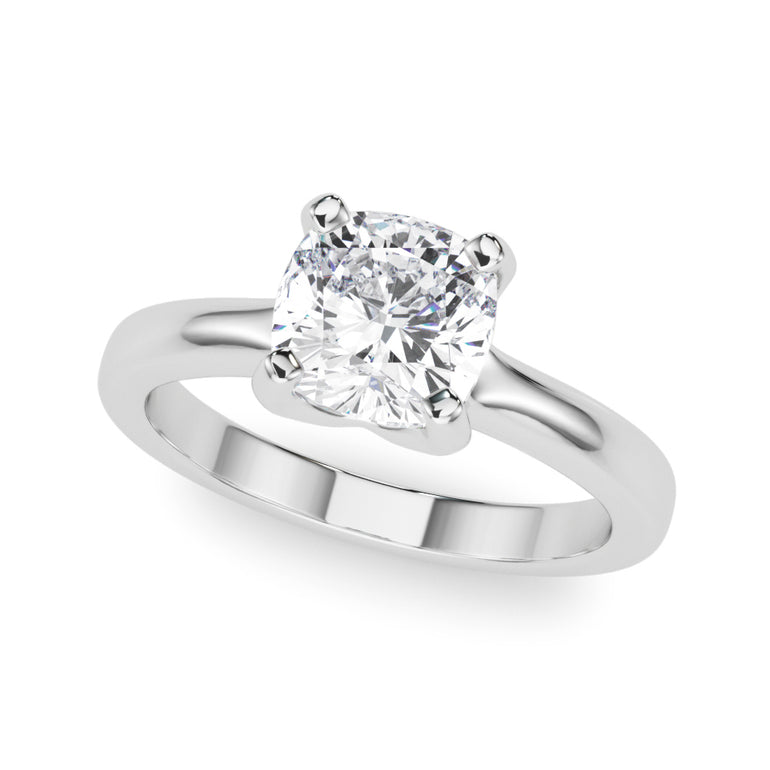 Solitaire Cushion Engagement Ring – Cushion Lab Diamond Engagement Ring in 18K Gold | Just Brilliant