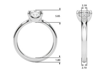Solitaire Cushion Engagement Ring – Cushion Lab Diamond Engagement Ring in 18K Gold | Just Brilliant – side view