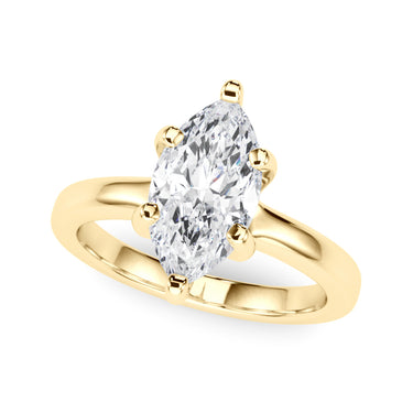Solitaire Marquise Engagement Ring – Marquise Lab Diamond Engagement Ring in 18K Gold | Just Brilliant – angle view