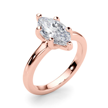 Solitaire Marquise Engagement Ring – Marquise Lab Diamond Engagement Ring in 18K Gold | Just Brilliant – view 12