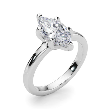 Solitaire Marquise Engagement Ring – Marquise Lab Diamond Engagement Ring in 18K Gold | Just Brilliant – close-up view