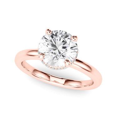 Double Hidden Halo Round Engagement Ring – Round Lab Diamond Engagement Ring in 18K Gold | Just Brilliant – view 10