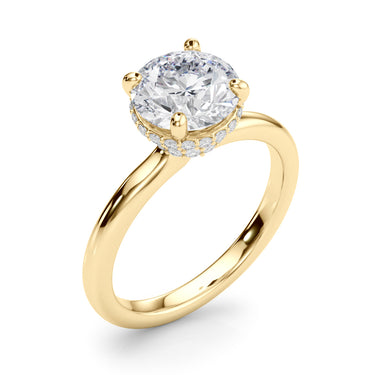 Double Hidden Halo Round Engagement Ring – Round Lab Diamond Engagement Ring in 18K Gold | Just Brilliant – view 9