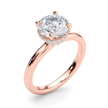 Double Hidden Halo Round Engagement Ring – Round Lab Diamond Engagement Ring in 18K Gold | Just Brilliant – view 13