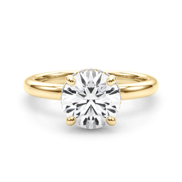 Double Hidden Halo Round Engagement Ring – Round Lab Diamond Engagement Ring in 18K Gold | Just Brilliant – view 8