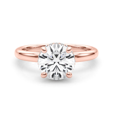Double Hidden Halo Round Engagement Ring – Round Lab Diamond Engagement Ring in 18K Gold | Just Brilliant – view 12