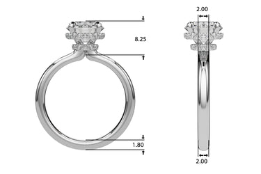 Double Hidden Halo Round Engagement Ring – Round Lab Diamond Engagement Ring in 18K Gold | Just Brilliant – side view