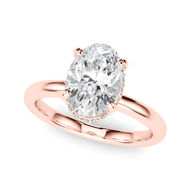 Double Hidden Halo Oval Engagement Ring – Oval Lab Diamond Engagement Ring in 18K Gold | Just Brilliant – view 10