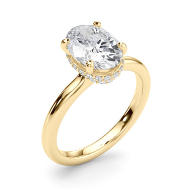 Double Hidden Halo Oval Engagement Ring – Oval Lab Diamond Engagement Ring in 18K Gold | Just Brilliant – view 9