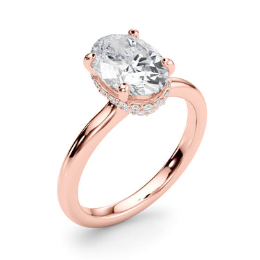 Double Hidden Halo Oval Engagement Ring – Oval Lab Diamond Engagement Ring in 18K Gold | Just Brilliant – view 13