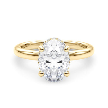 Double Hidden Halo Oval Engagement Ring – Oval Lab Diamond Engagement Ring in 18K Gold | Just Brilliant – view 8