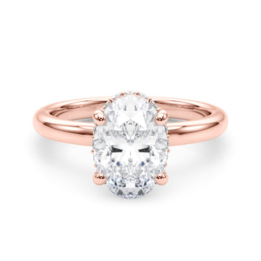 Double Hidden Halo Oval Engagement Ring – Oval Lab Diamond Engagement Ring in 18K Gold | Just Brilliant – view 12