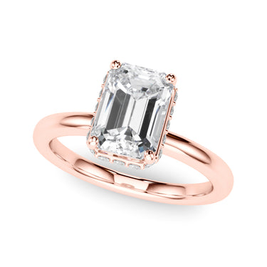 Double Hidden Halo Emerald Cut Engagement Ring – Emerald Cut Emerald Engagement Ring in 18K Gold | Just Brilliant – view 10