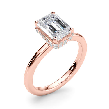 Double Hidden Halo Emerald Cut Engagement Ring – Emerald Cut Emerald Engagement Ring in 18K Gold | Just Brilliant – view 13