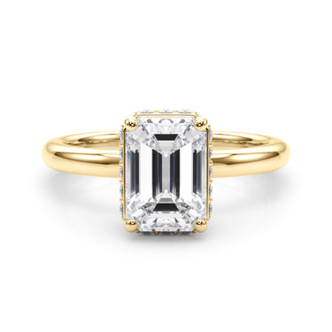 Double Hidden Halo Emerald Cut Engagement Ring – Emerald Cut Emerald Engagement Ring in 18K Gold | Just Brilliant – view 8