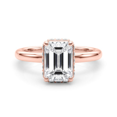 Double Hidden Halo Emerald Cut Engagement Ring – Emerald Cut Emerald Engagement Ring in 18K Gold | Just Brilliant – view 12