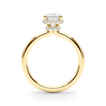 Double Hidden Halo Emerald Cut Engagement Ring – Emerald Cut Emerald Engagement Ring in 18K Gold | Just Brilliant – view 7