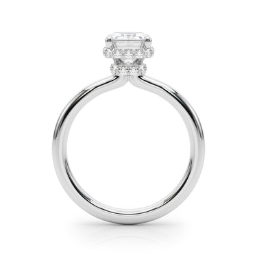 Double Hidden Halo Emerald Cut Engagement Ring – Emerald Cut Emerald Engagement Ring in 18K Gold | Just Brilliant – detail...