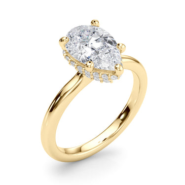 Double Hidden Halo Pear Engagement Ring – Pear-Shaped Lab Diamond Engagement Ring in 18K Gold | Just Brilliant – view 9