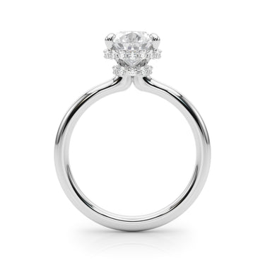 Double Hidden Halo Pear Engagement Ring – Pear-Shaped Lab Diamond Engagement Ring in 18K Gold | Just Brilliant – detail view