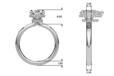Double Hidden Halo Pear Engagement Ring – Pear-Shaped Lab Diamond Engagement Ring in 18K Gold | Just Brilliant – side view