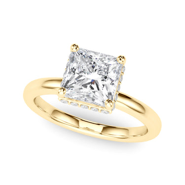 Double Hidden Halo Princess Cut Engagement Ring – Princess Cut Lab Diamond Engagement Ring in 18K Gold | Just Brilliant – ...