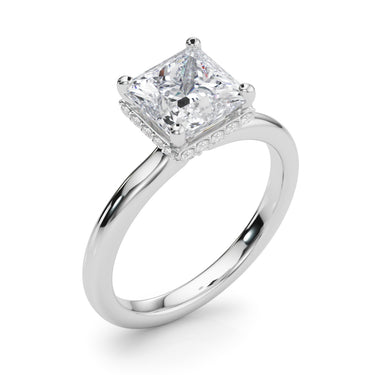 Double Hidden Halo Princess Cut Engagement Ring – Princess Cut Lab Diamond Engagement Ring in 18K Gold | Just Brilliant – ...